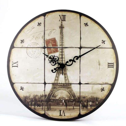 Reloj de pared vintage Torre Eiffel