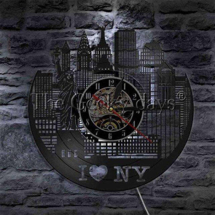 Reloj de pared I Love NY vinilo
