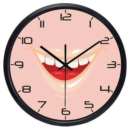 Reloj de pared divertido con sonrisa