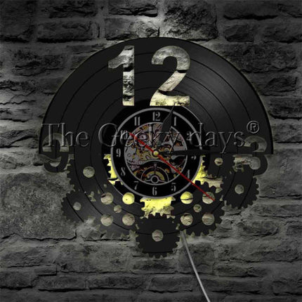 Reloj de pared steampunk con luz LED