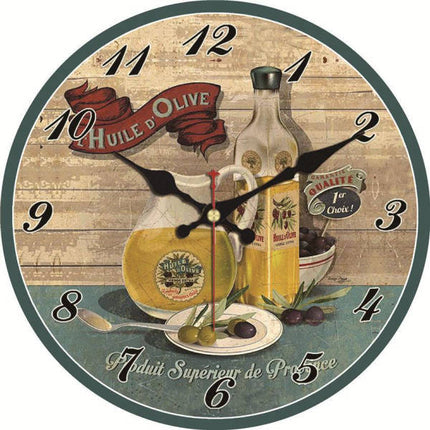 Reloj de pared rústico aceite oliva