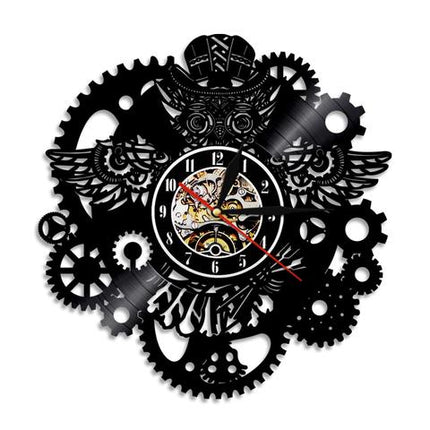 Reloj de pared LED steampunk con engranajes