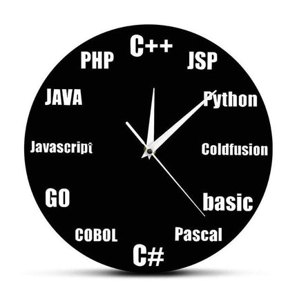 Reloj de pared para programadores informáticos