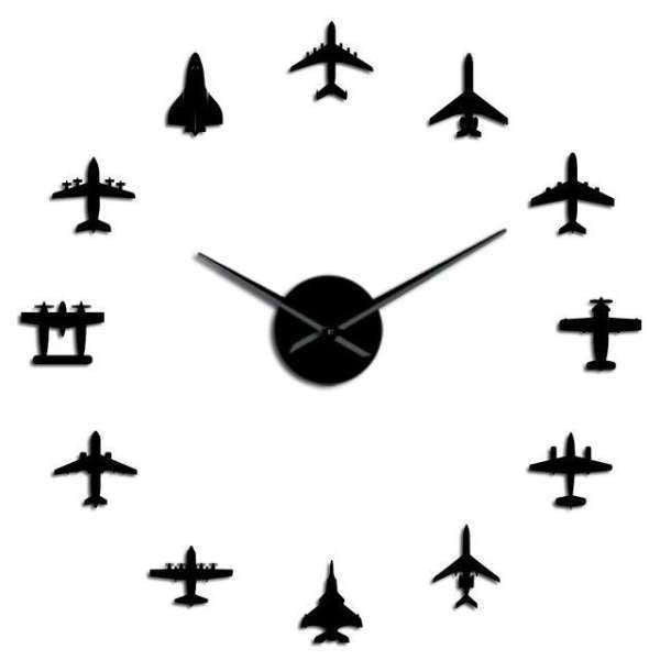 Reloj de pared adhesivo tema aviación