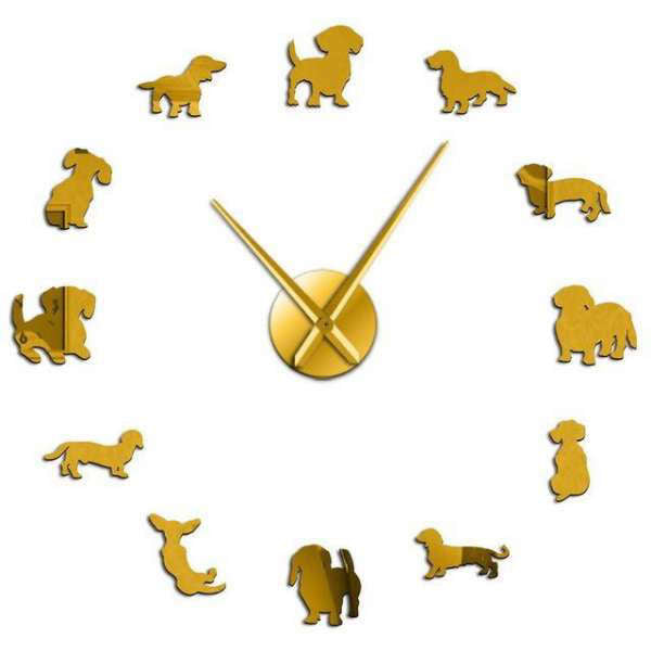 Reloj de pared adhesivo con cachorros
