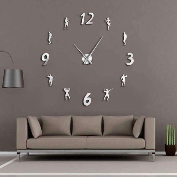 Reloj de pared adhesivo tema culturismo
