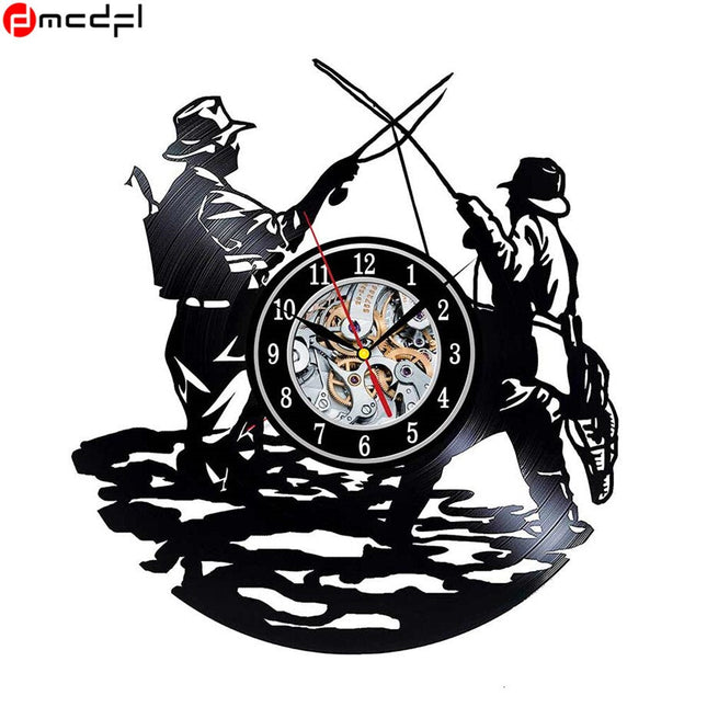 Reloj de vinilo para amantes pesca