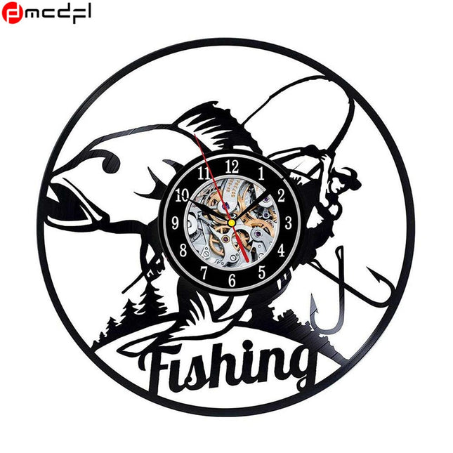 Reloj de vinilo para amantes pesca