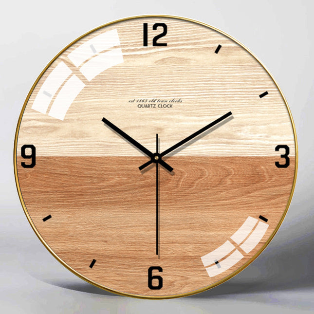 Reloj de pared de cristal piña dorada