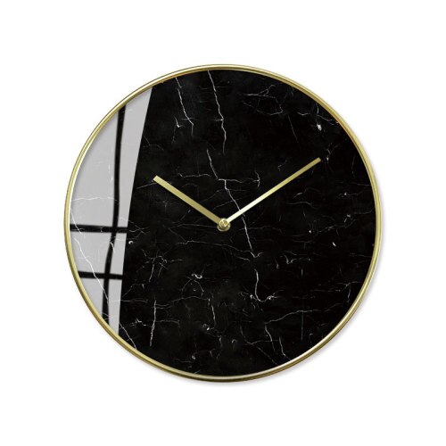 Reloj de pared mármol blanco y dorado