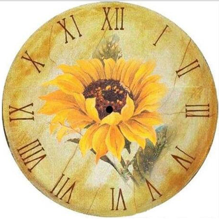 Reloj de pared rústico con flores