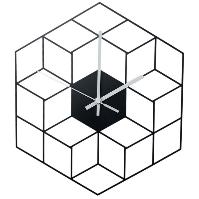Reloj de pared hexagonal efecto 3D