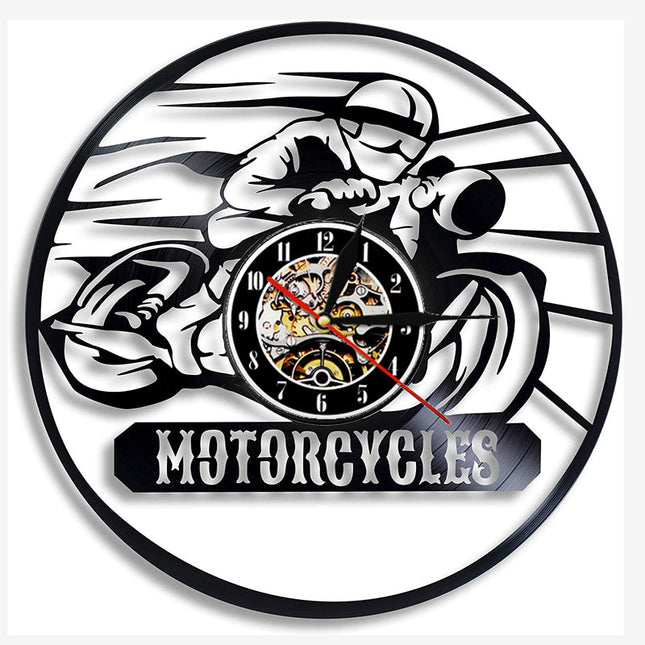 Reloj de pared disco vinilo motocross