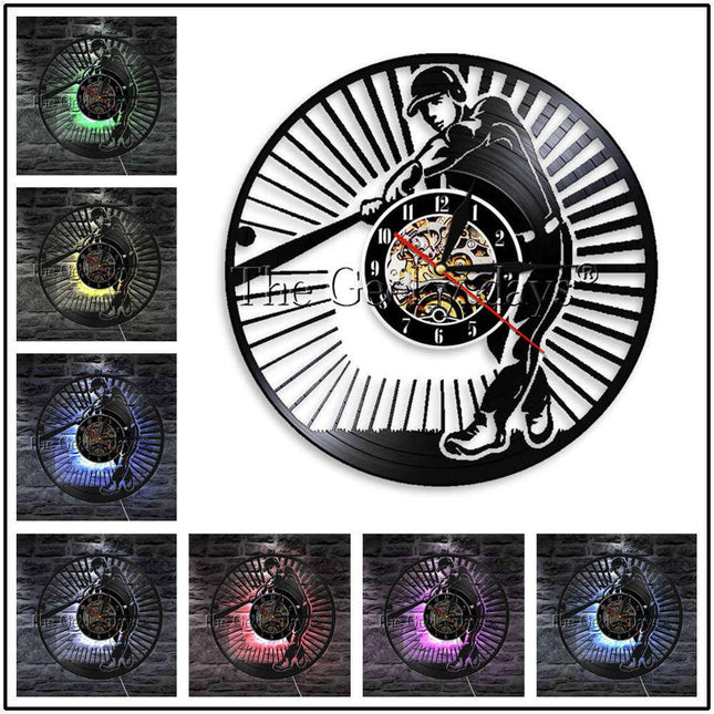 Reloj de pared de vinilo béisbol