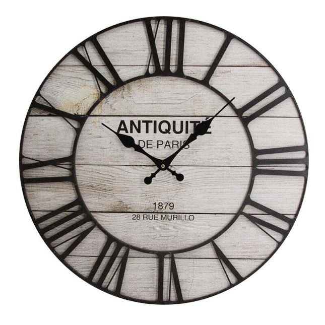 Reloj de pared vintage imitación madera
