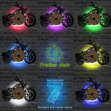 Reloj de vinilo para amantes motos