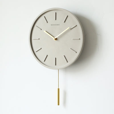 Reloj de pared efecto cemento minimalista