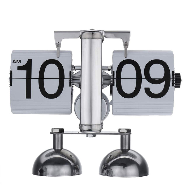 Reloj flip grande de pie metálico