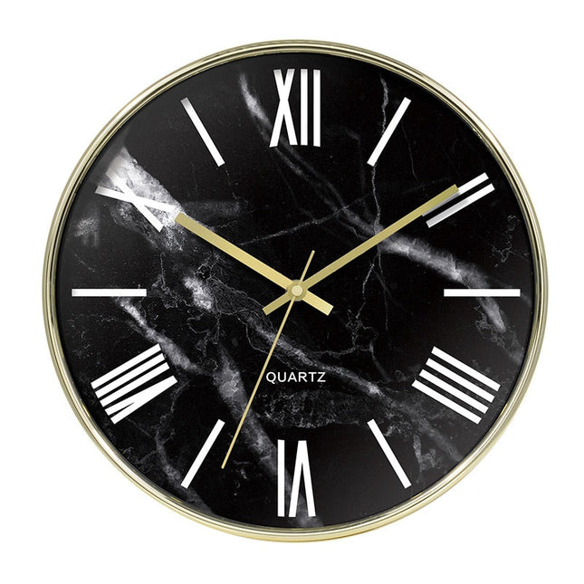 Reloj de pared efecto mármol cuarzo
