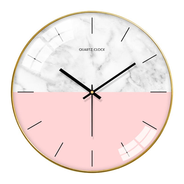 Reloj de pared de cristal piña dorada