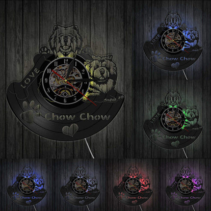 Reloj de vinilo perro Chow Chow