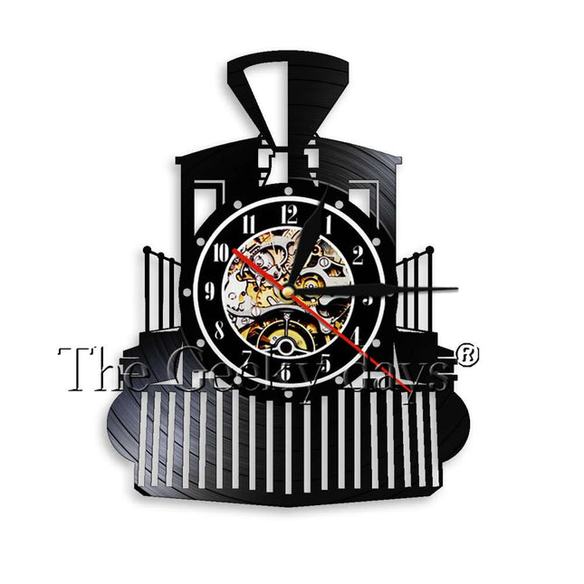 Reloj de vinilo locomotora de tren