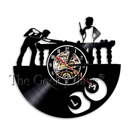 Reloj de pared vinilo tema billar