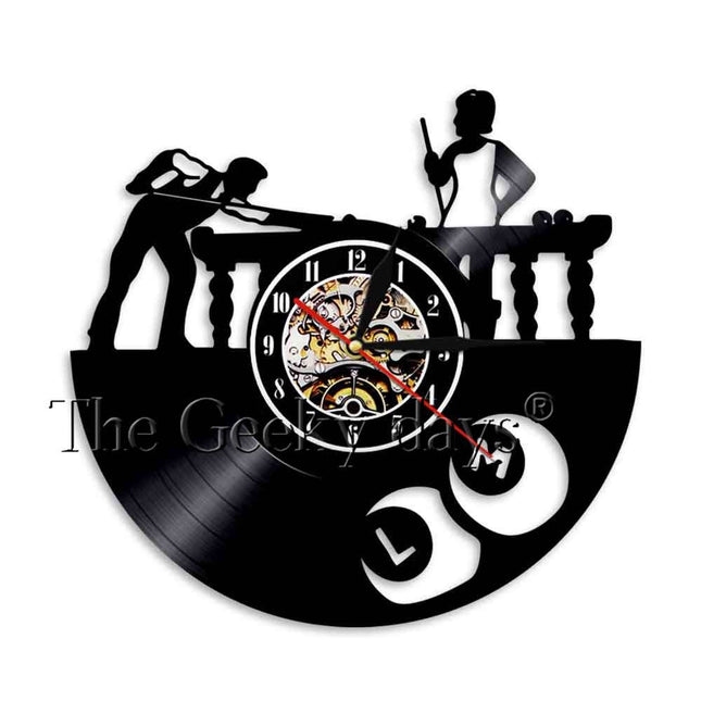 Reloj de pared vinilo tema billar