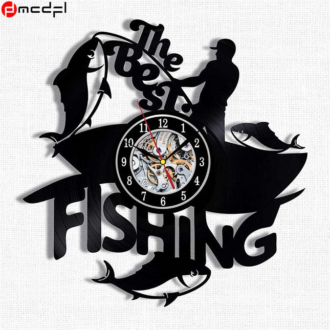 Reloj de vinilo para amantes pesca