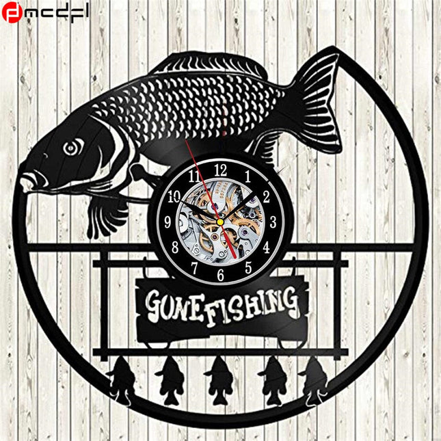 Reloj de vinilo para amantes pesca