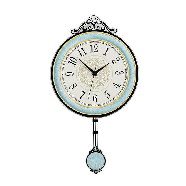 Reloj de péndulo moderno pared azul