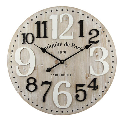 Reloj de pared vintage imitación madera