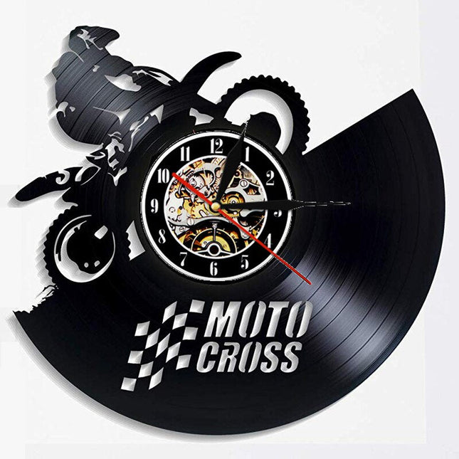 Reloj de pared disco vinilo motocross
