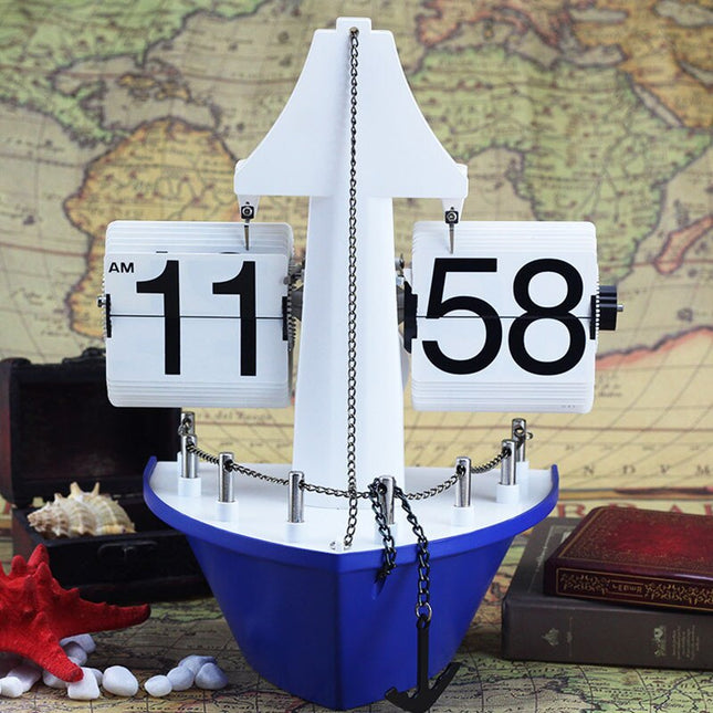 Reloj de mesa flip diseño barco