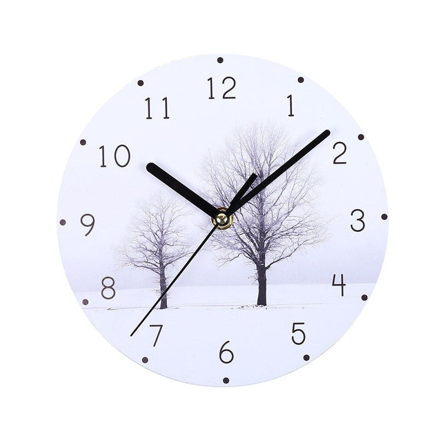 Reloj de pared de madera con frase