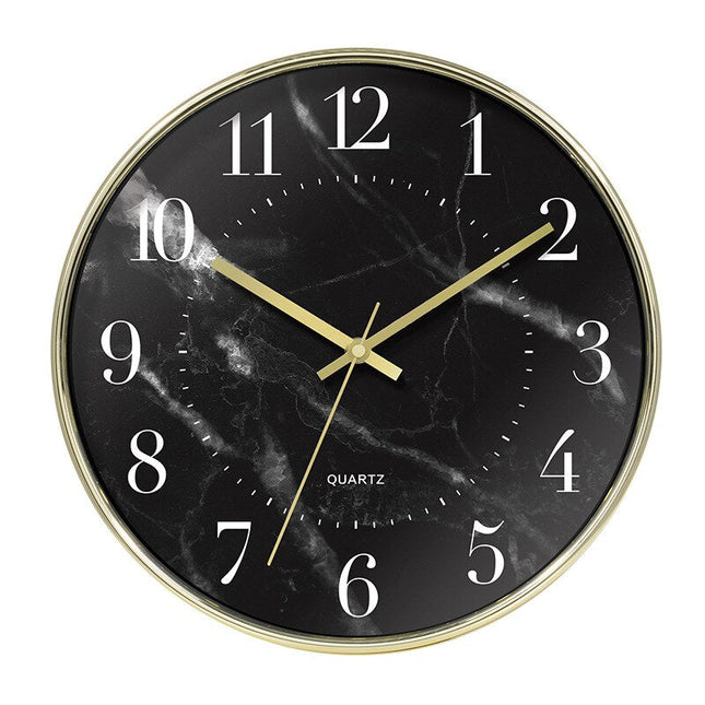Reloj de pared efecto mármol cuarzo