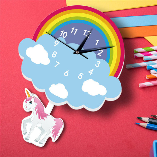 Reloj de pared infantil con péndulo cohete