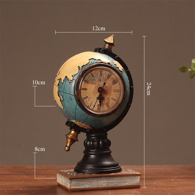 Reloj de mesa vintage globo terráqueo