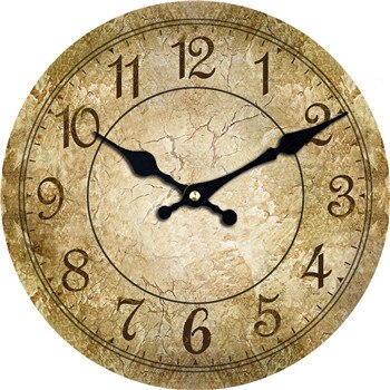 Reloj de pared redondo efecto oxidado