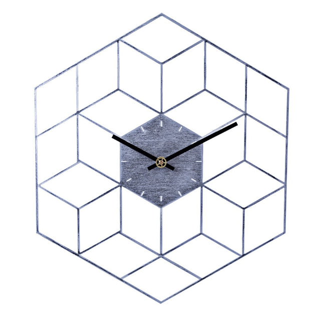 Reloj de pared hexagonal efecto 3D