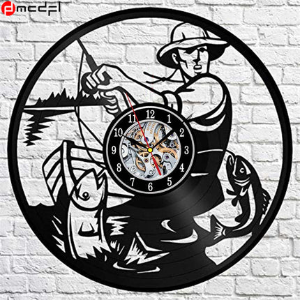 Reloj de vinilo para amantes pesca