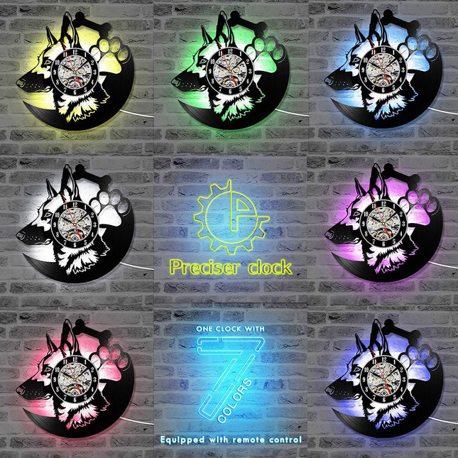 Reloj de vinilo perro pastor alemán