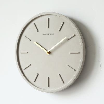 Reloj de pared efecto cemento minimalista