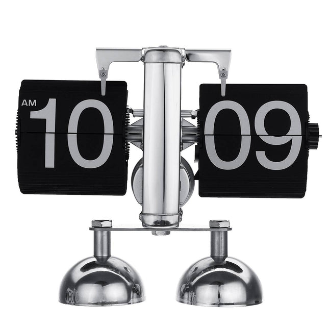 Reloj flip grande de pie metálico