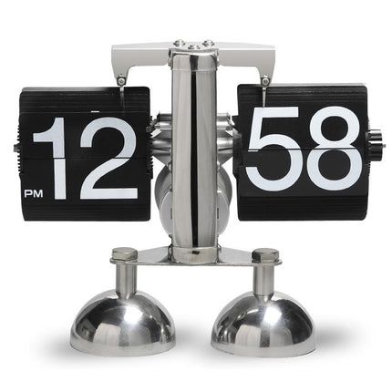 Reloj de mesa flip plateado moderno
