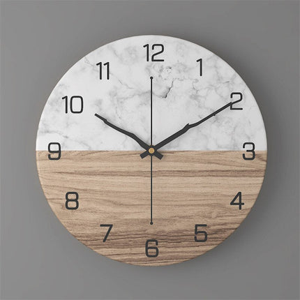 Reloj de pared efecto mármol bicolor