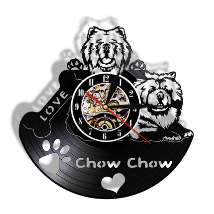 Reloj de vinilo perro Chow Chow