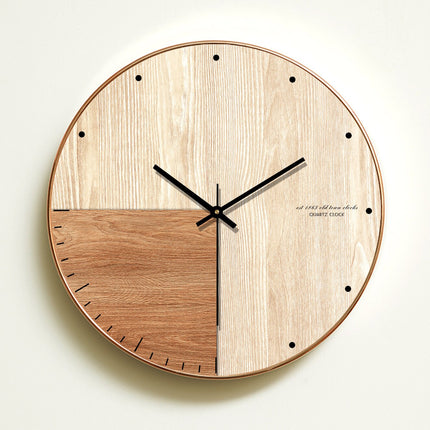 Reloj de pared de madera artesanal