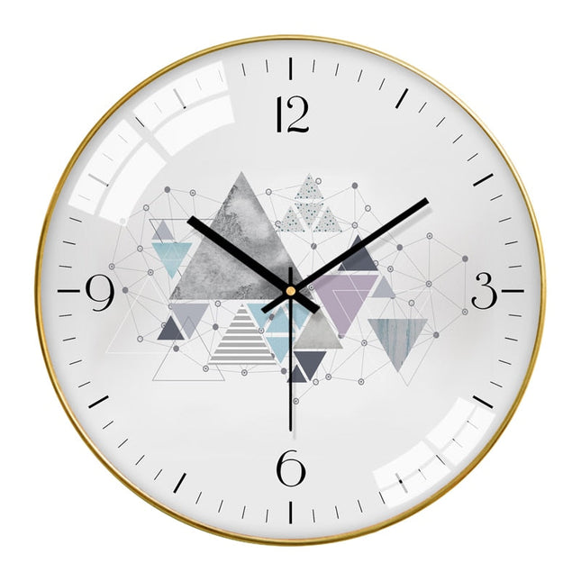 Reloj de pared de cristal piña dorada