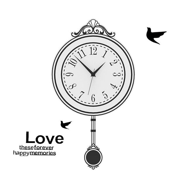 Reloj de péndulo moderno pared azul